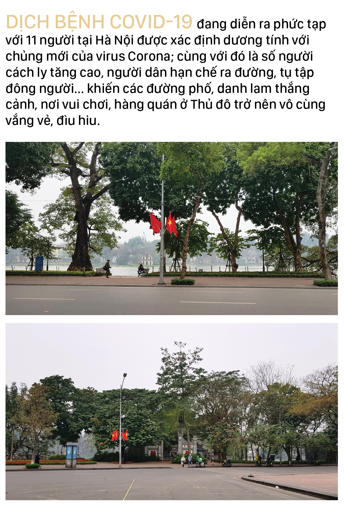 Đường phố Hà Nội đìu hiu, hàng quán đóng cửa vì Covid-19 ảnh 1