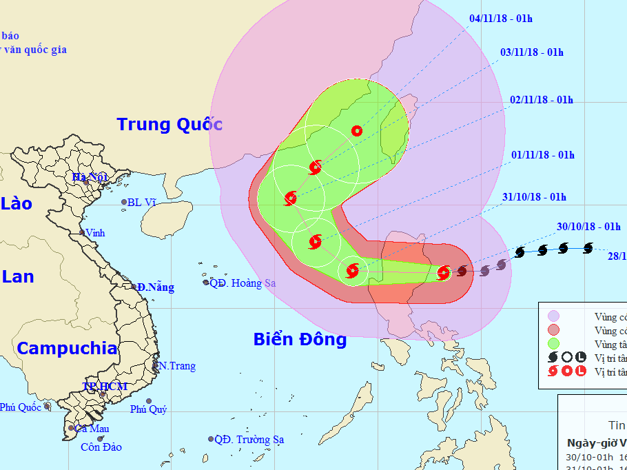 玉兔颱風的移動方向。（圖源：國家水文氣象預報中心）