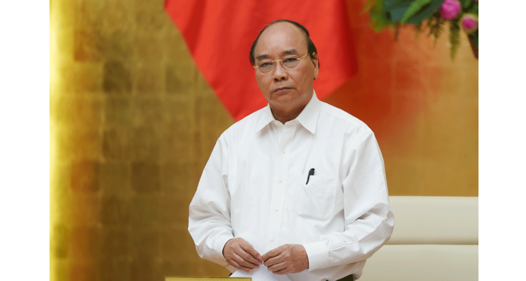 Thủ tướng Nguyễn Xuân Phúc tại cuộc họp Thường trực Chính phủ về phòng, chống dịch COVID-19. Ảnh VGP