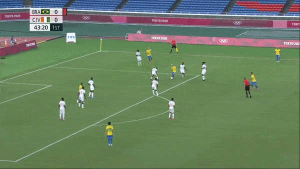 Olympic Brazil - Olympic Bờ Biển Ngà 0-0: Douglas Luiz, Kouassi nhận thẻ đỏ, tâm điểm 2 người nhện Santos và Tape đua tài