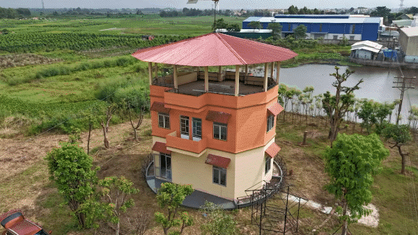 Độc lạ ngôi nhà có thể xoay tròn 360 độ ở Bắc Giang