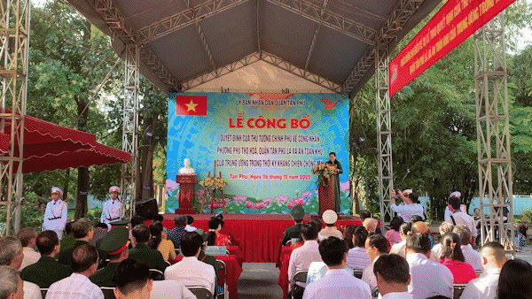 Công nhận phường Phú Thọ Hòa, quận Tân Phú là xã an toàn khu của Trung ương trong thời kỳ kháng chiến
