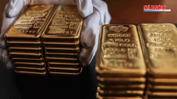 Vàng thế giới thấp hơn vàng SJC gần 14 triệu đồng/lượng so với đầu tuần ở mức 10 triệu đồng