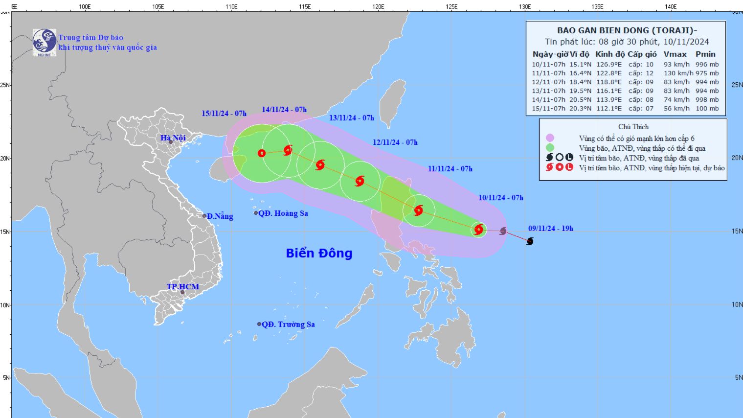 Chuẩn bị ứng phó bão Toraji gần Biển Đông