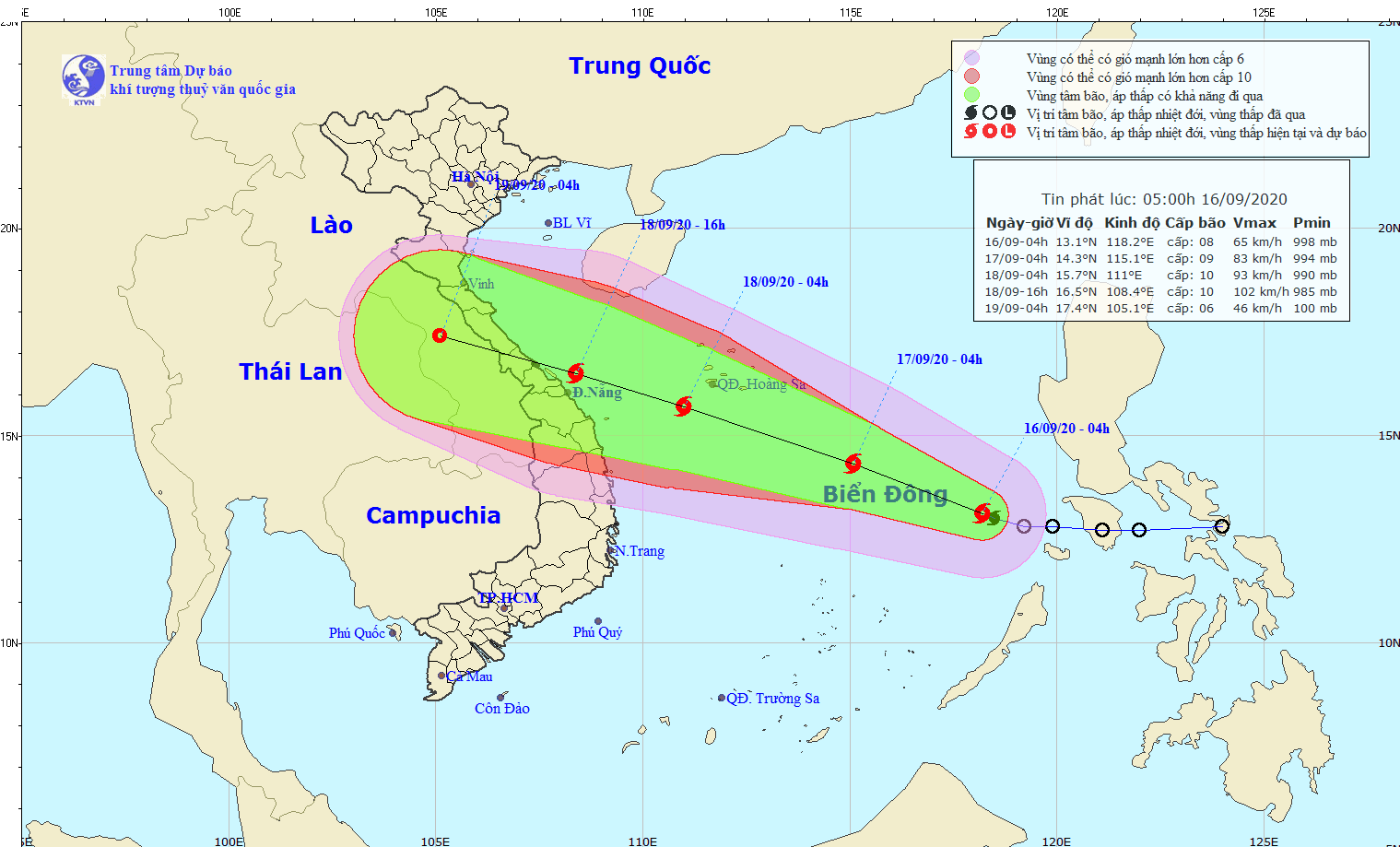 Path map of typhoon Noul this morning