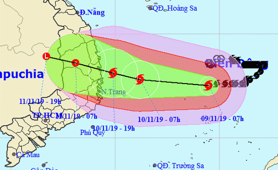 6號颱風的移動方向。（圖源：國家水文氣象預報中心）