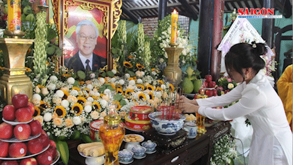 Đồng Tháp: Người dân dâng hương tưởng nhớ Tổng Bí thư Nguyễn Phú Trọng tại chùa Phước Hưng