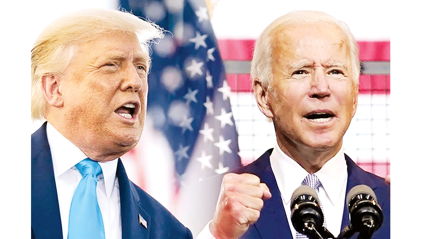Tổng thống Mỹ Donald Trump (trái) và ứng viên đảng Dân chủ Joe Biden sẽ có 3 lần tranh luận trực tiếp trước ngày bầu cử