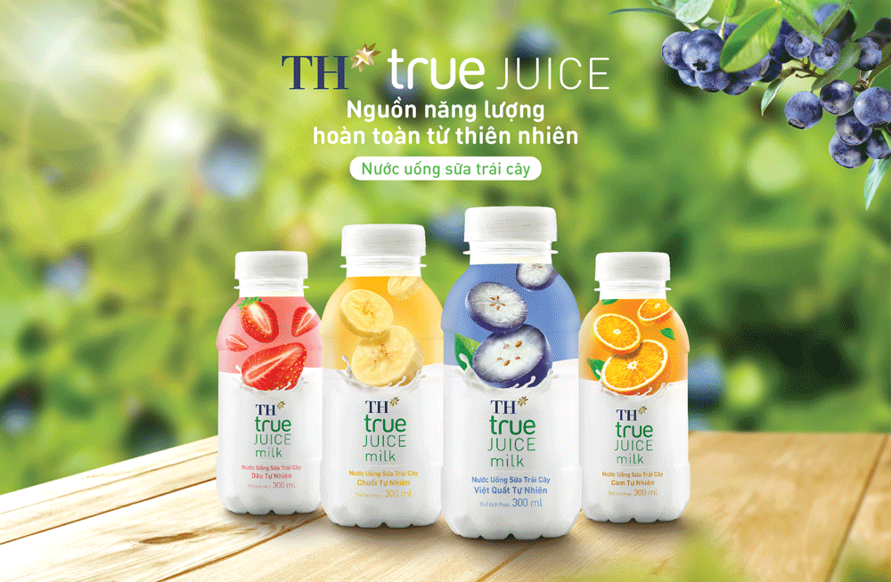 TH true JUICE milk Việt quất và Chuối: Nguồn năng lượng hoàn toàn từ thiên nhiên dành cho giới trẻ