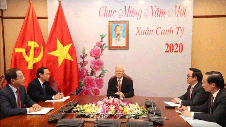 Tổng Bí thư, Chủ tịch nước Nguyễn Phú Trọng và Tổng Bí thư, Chủ tịch nước Trung Quốc Tập Cận Bình đã tiến hành điện đàm. Ảnh: TTXVN