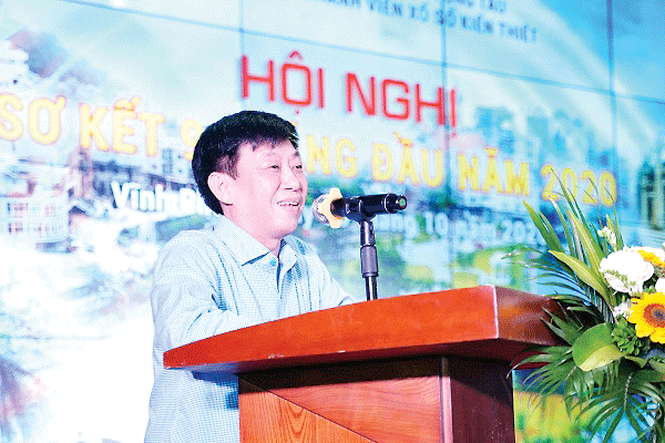  Ông Dương Minh Tú - Chủ tịch kiêm Giám đốc Công ty XSKT tỉnh Bà Rịa - Vũng Tàu phát biểu tại Hội nghị 