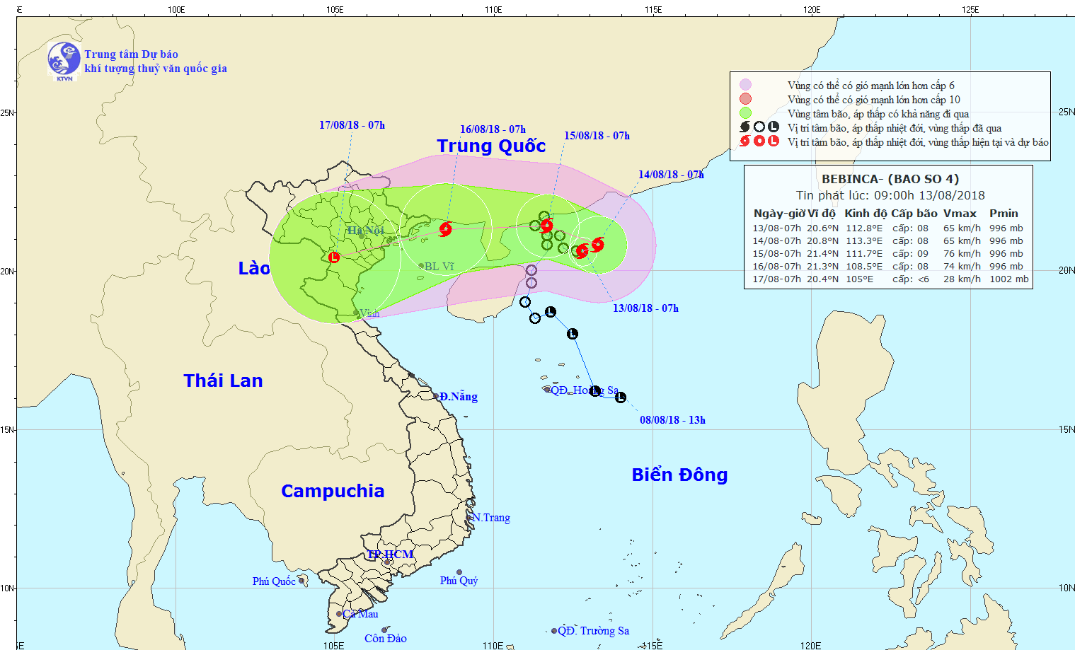 Typhoon Bebinca heads to northern part of Tokin Gulf