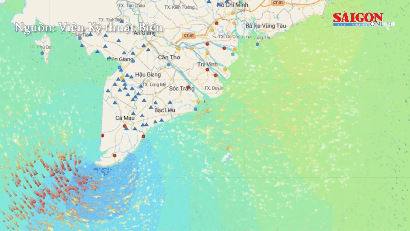 Triều cường ven biển phía Đông Nam bộ có xu hướng tăng