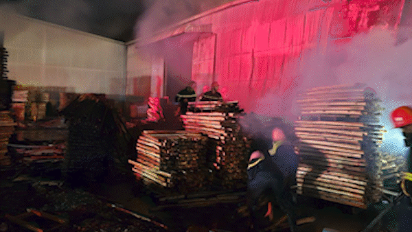 Bình Định: Gần 100 người "trắng đêm" dập lửa ở công ty gỗ