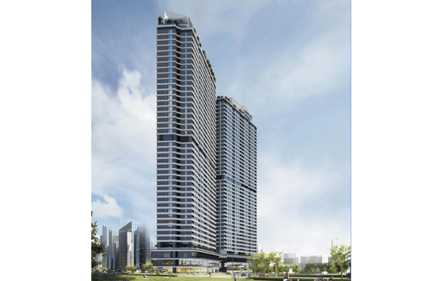 Tòa tháp đôi căn hộ 44 tầng thuộc khu hỗn hợp HH2 sẽ đưa ra thị trường hơn 700 căn hộ cao cấp