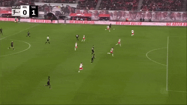 RB Leipzig vs Frankfurt 0-1: Nkounkou căng ngang, Ansgar Knauff đá nối chớp nhoáng ghi bàn duy nhất