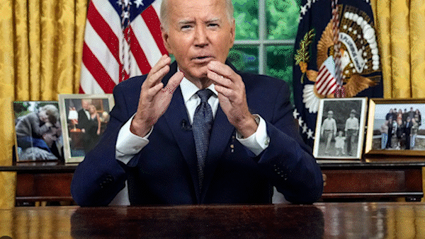 Tổng thống Joe Biden phát biểu tại Phòng Bầu dục,. Ảnh: ABC NEWS