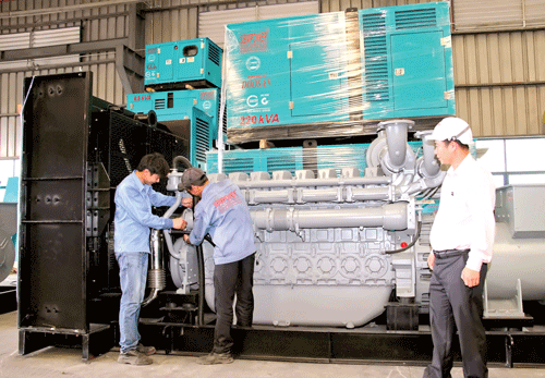 Máy phát điện lắp ráp tại Công ty Sáng Ban Mai có tỷ lệ nội địa hóa đến 40%. Ảnh: MINH TUẤN Máy phát điện lắp ráp tại Công ty Sáng Ban Mai có tỷ lệ nội địa hóa đến 40%. Ảnh: MINH TUẤN