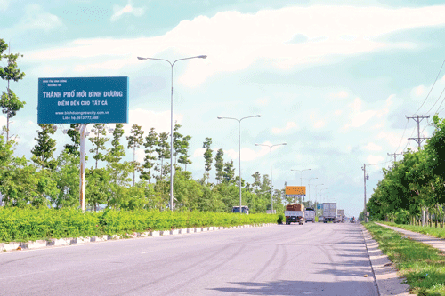 Trục đường chính vào TPM Bình Dương.