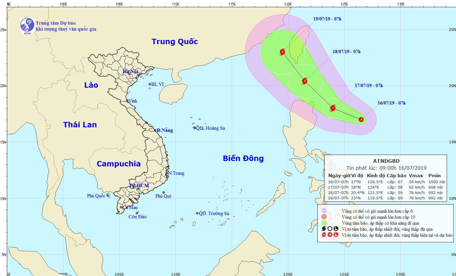 New tropical depression near the East Sea