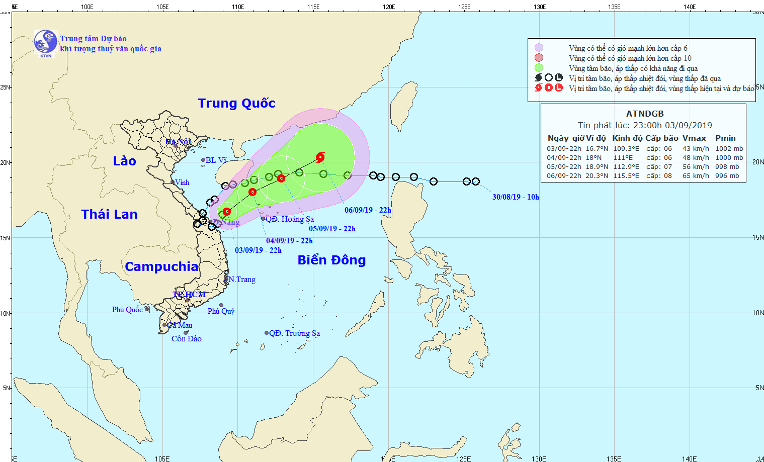 The tropical low pressure system returns the East Sea