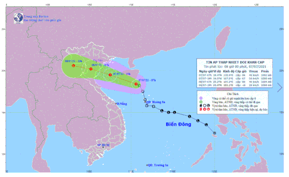 Tropical depression heading to Gulf of Tonkin 