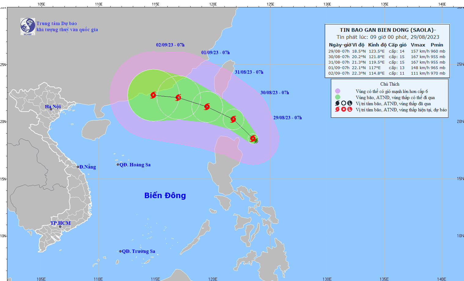 Storm Saola gusting up to 220km per hour, approaching East Sea