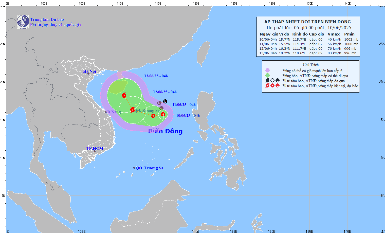 Forecasted path of the tropical depression (Photo: The National Center for Hydro-Meteorological Forecasting) img-9609-5648-7291.gif