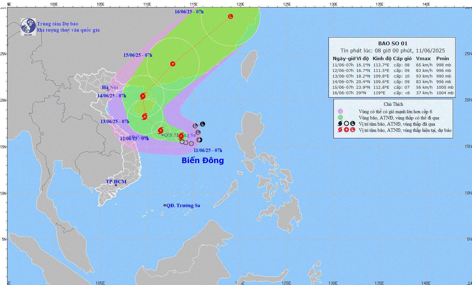 Forecasted path of the tropical depression (Photo: the National Center for Hydro-Meteorological Forecasting) img-9625-771-1125.gif