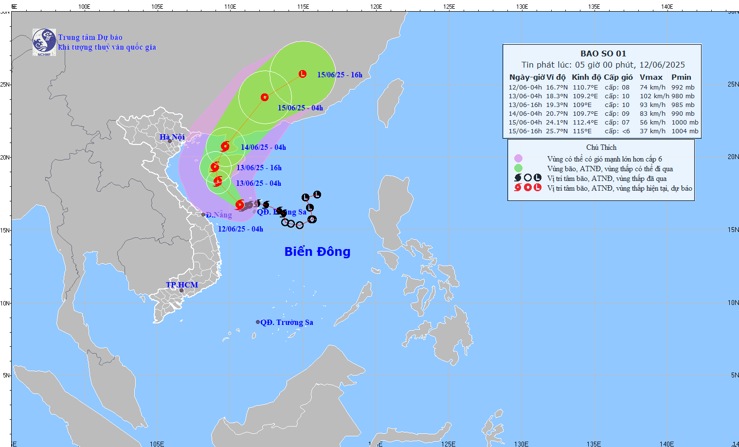 Forecasted path of the tropical depression (Photo: the National Center for Hydro-Meteorological Forecasting) img-9637-5394-1356.gif