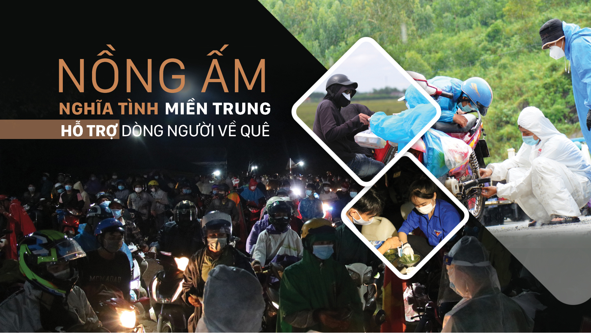 Nồng ấm nghĩa tình miền Trung hỗ trợ dòng người về quê