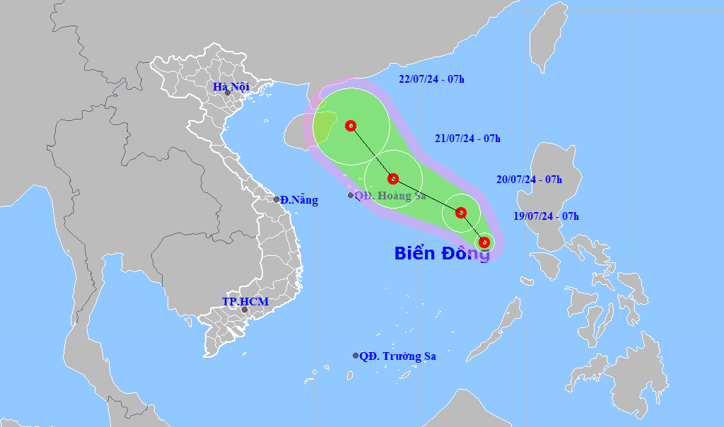 Xuất hiện áp thấp nhiệt đới ngoài Biển Đông