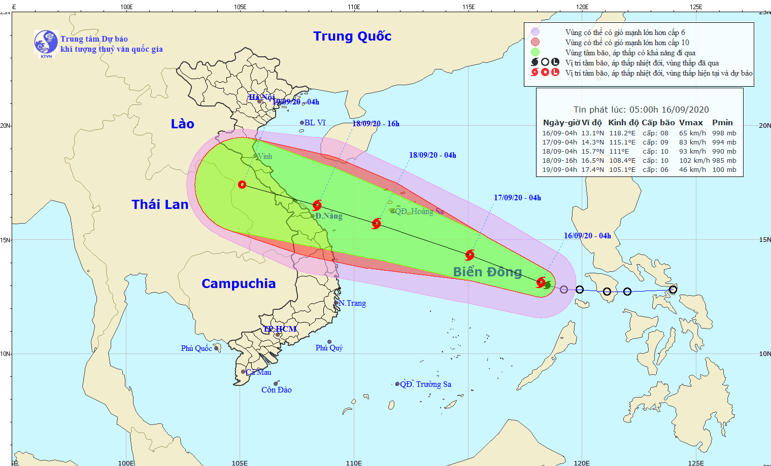 Bão số 5 (Noul) trên Biển Đông tăng cấp