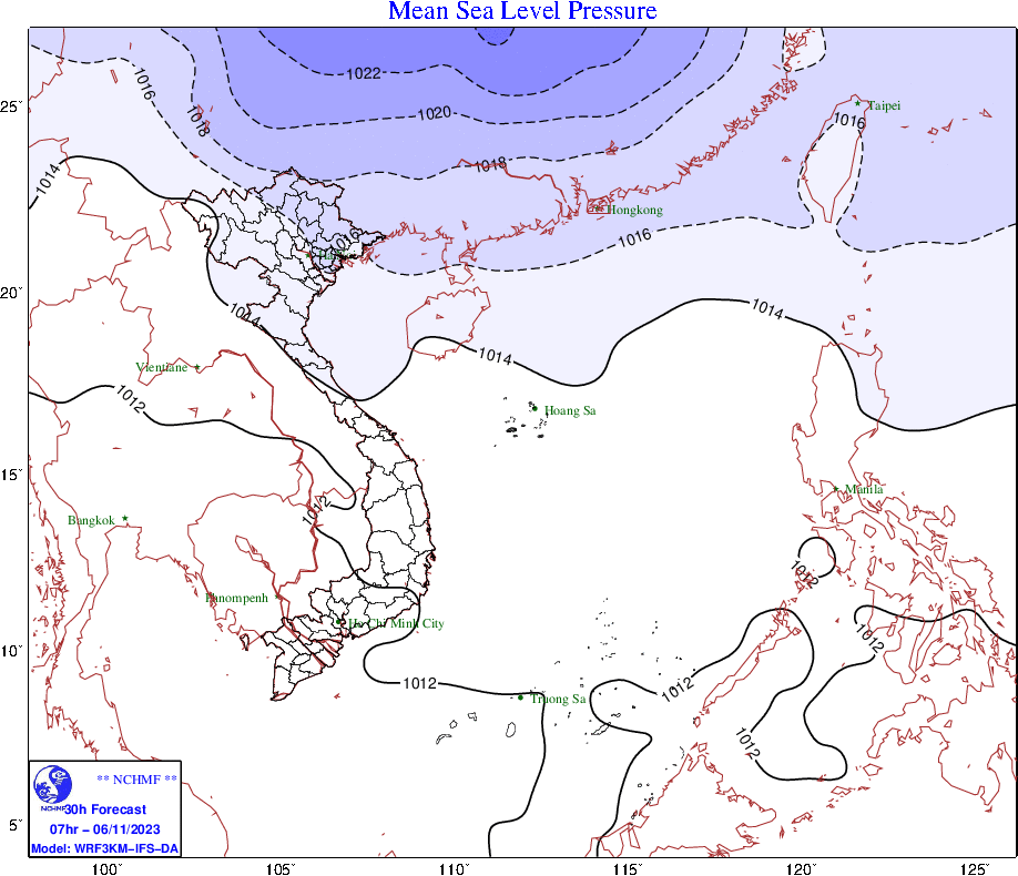 Dự báo cường độ và phạm vi ảnh hưởng của các sóng không khí lạnh từ ngày 6-11. Nguồn: Trung tâm Dự báo khí tượng - thủy văn quốc gia Dự báo cường độ và phạm vi ảnh hưởng của các sóng không khí lạnh từ ngày 6-11. Nguồn: Trung tâm Dự báo khí tượng - thủy văn quốc gia