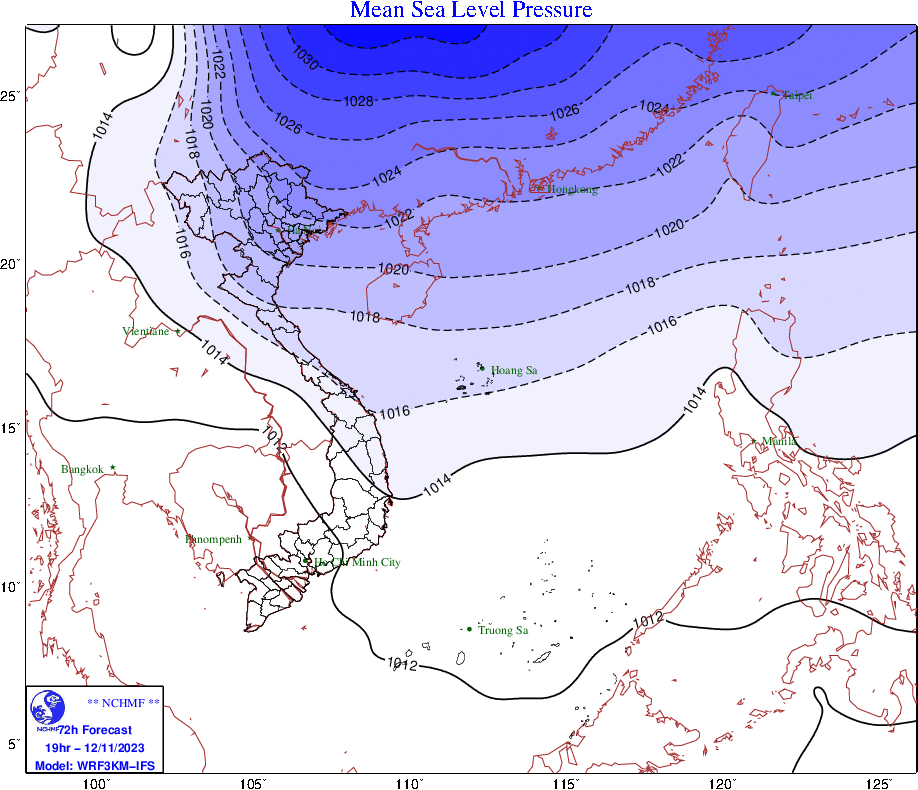 Dự báo mức độ, phạm vi ảnh hưởng của các đợt sóng không khí lạnh mạnh từ chiều tối mai 12-11