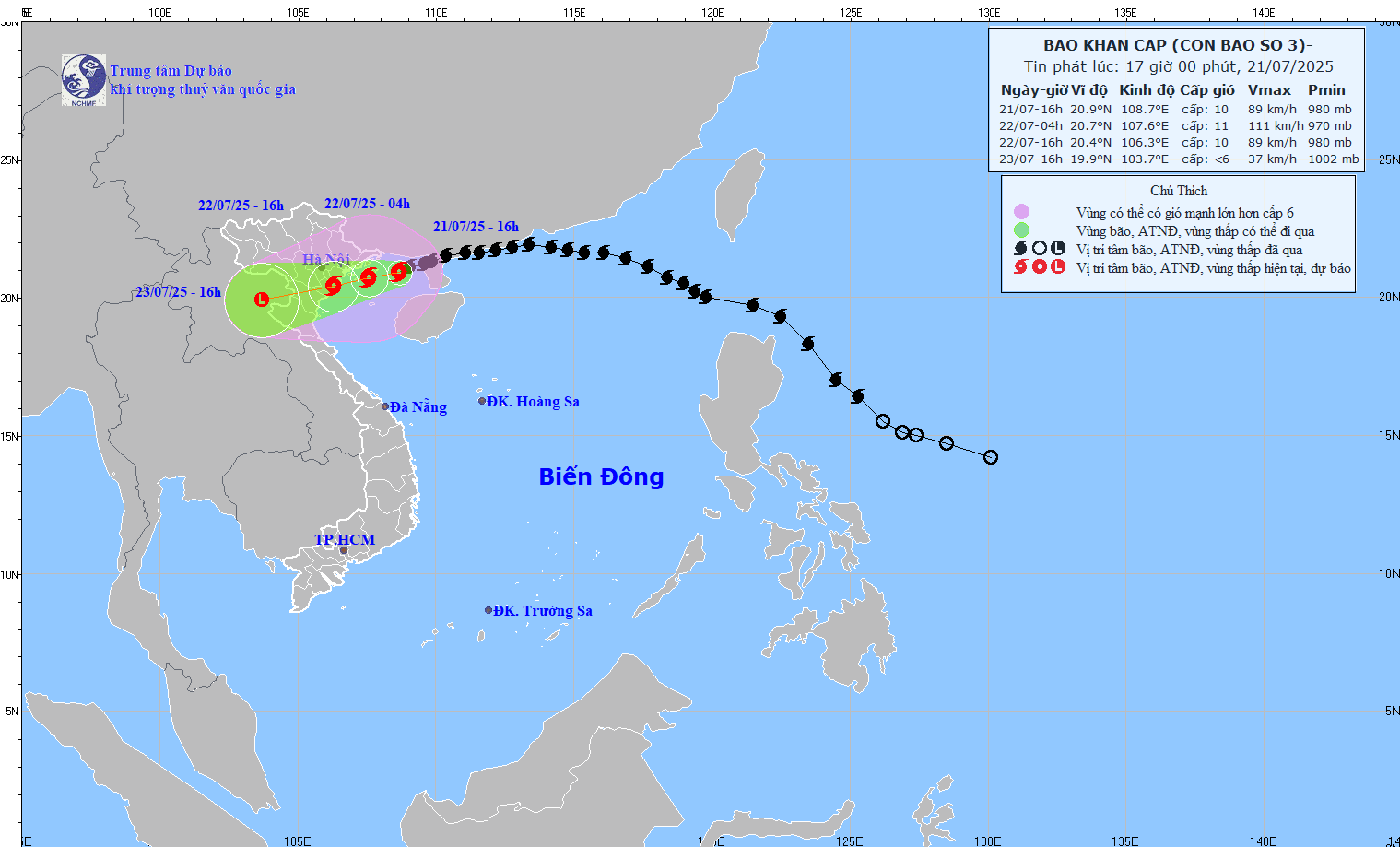 Forecast of storm No. 3's landing location on July 22, according to the National Center for Hydro-Meteorological Forecasting IMG_0610.gif