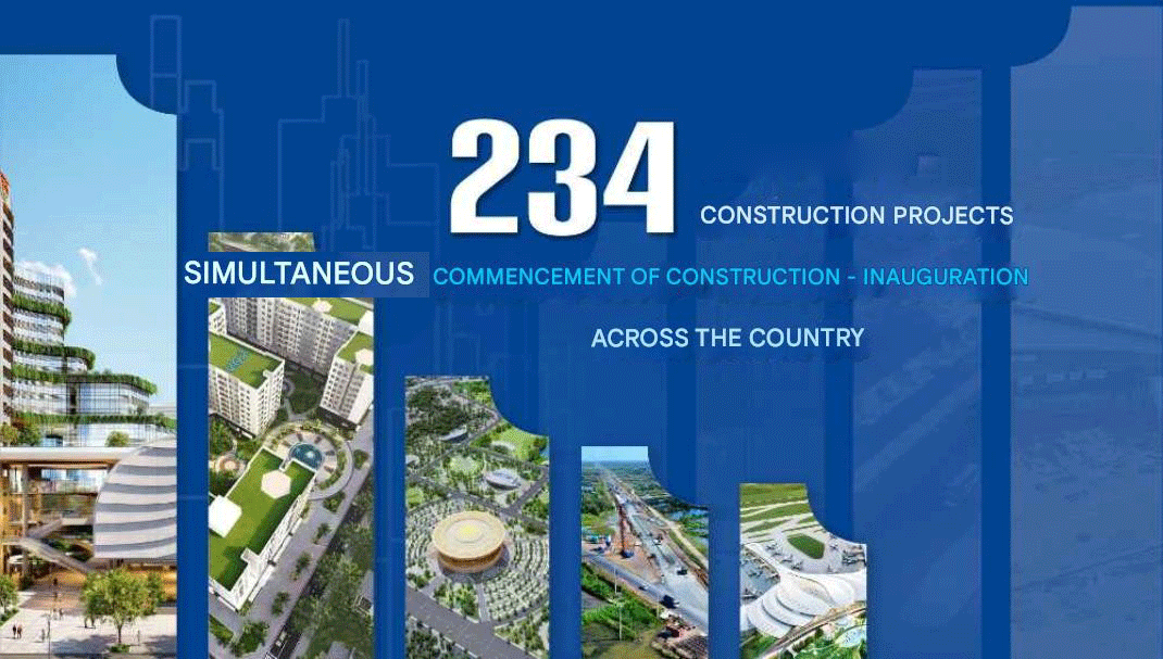 234 construction projects across country simultaneously commence and inaugurate