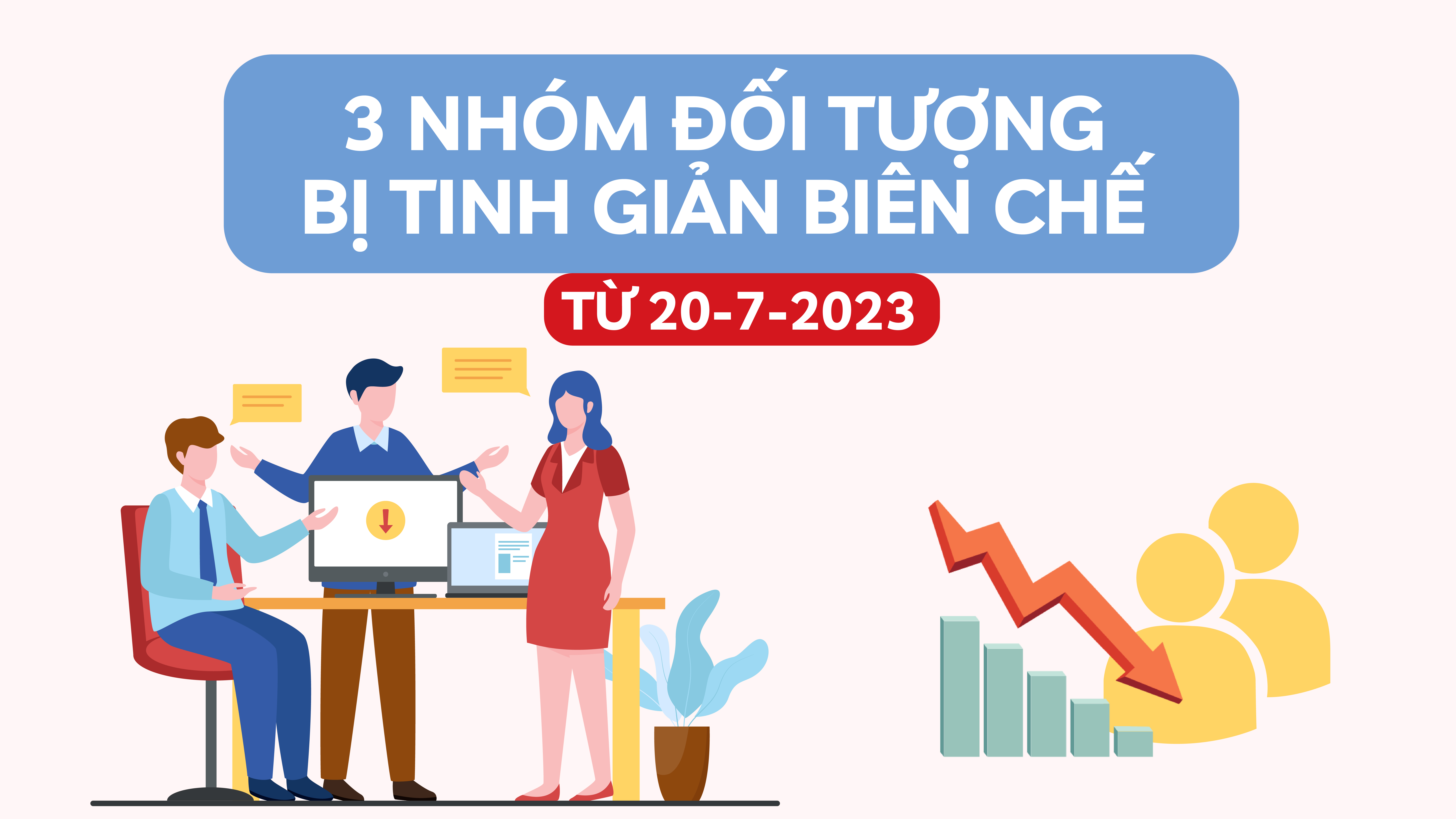 Ba nhóm đối tượng bị tinh giản biên chế từ ngày 20-7-2023 