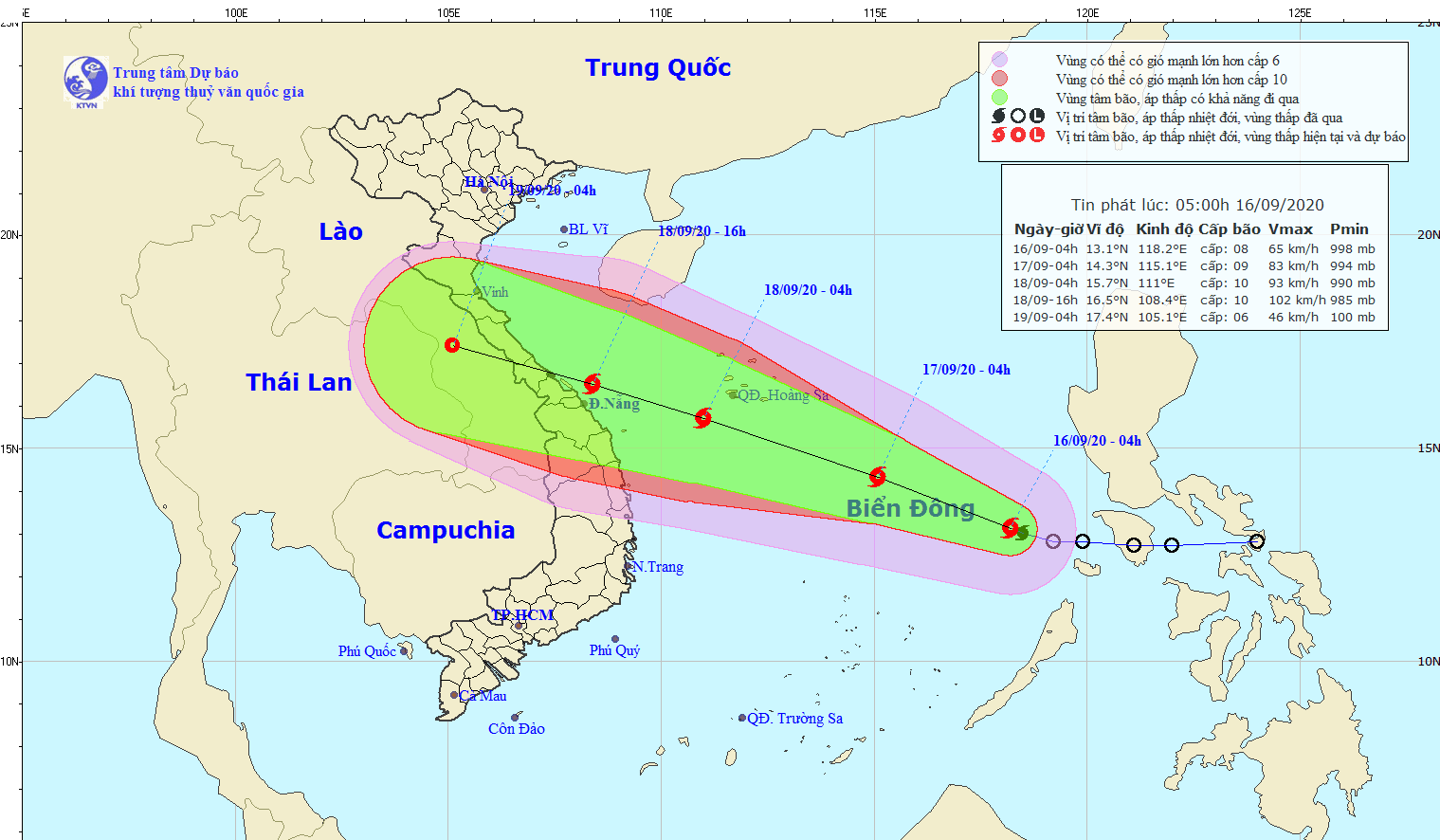 Bão số 5 (Noul) trên Biển Đông tăng cấp