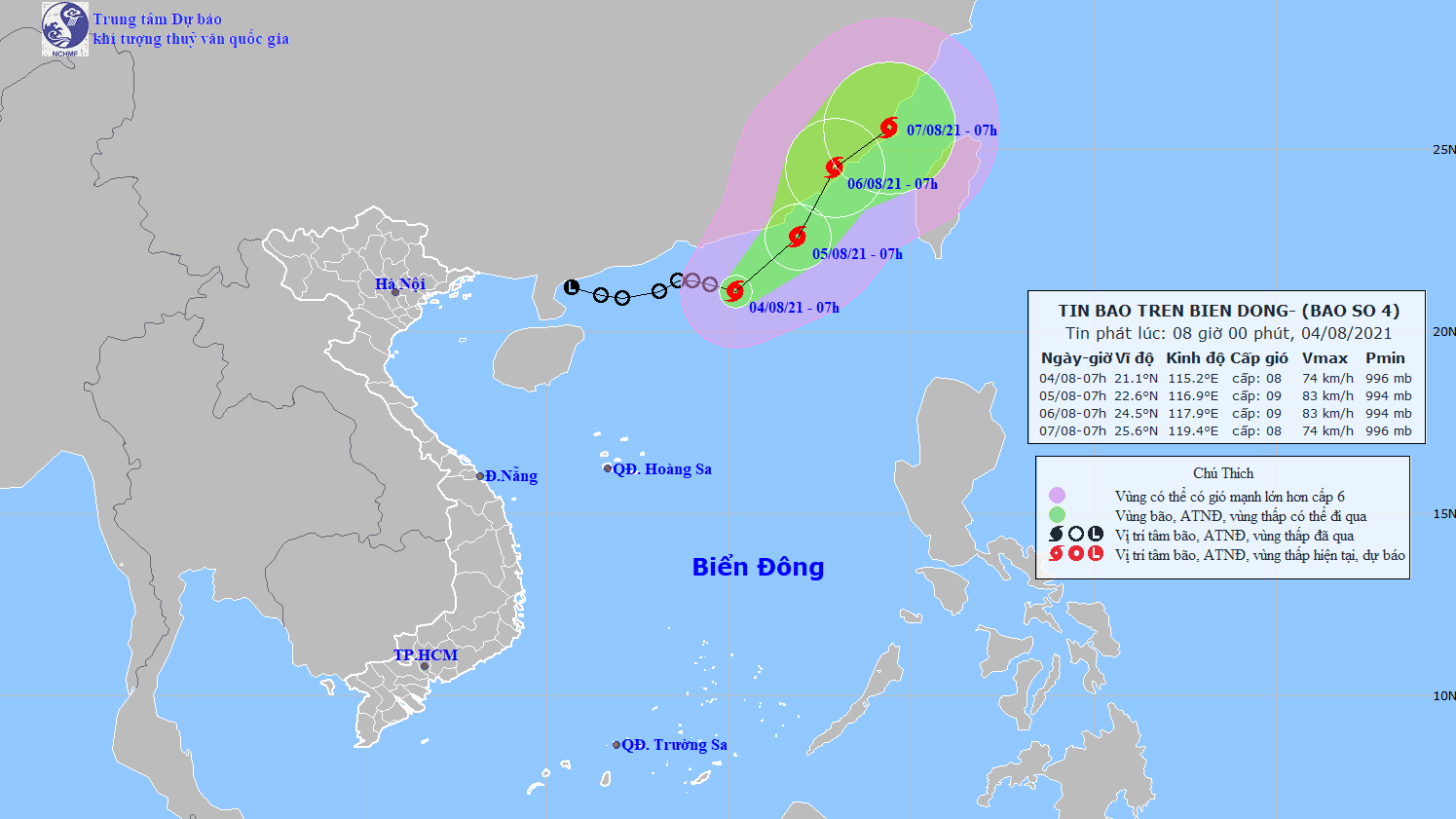 Áp thấp nhiệt đới thành bão số 4