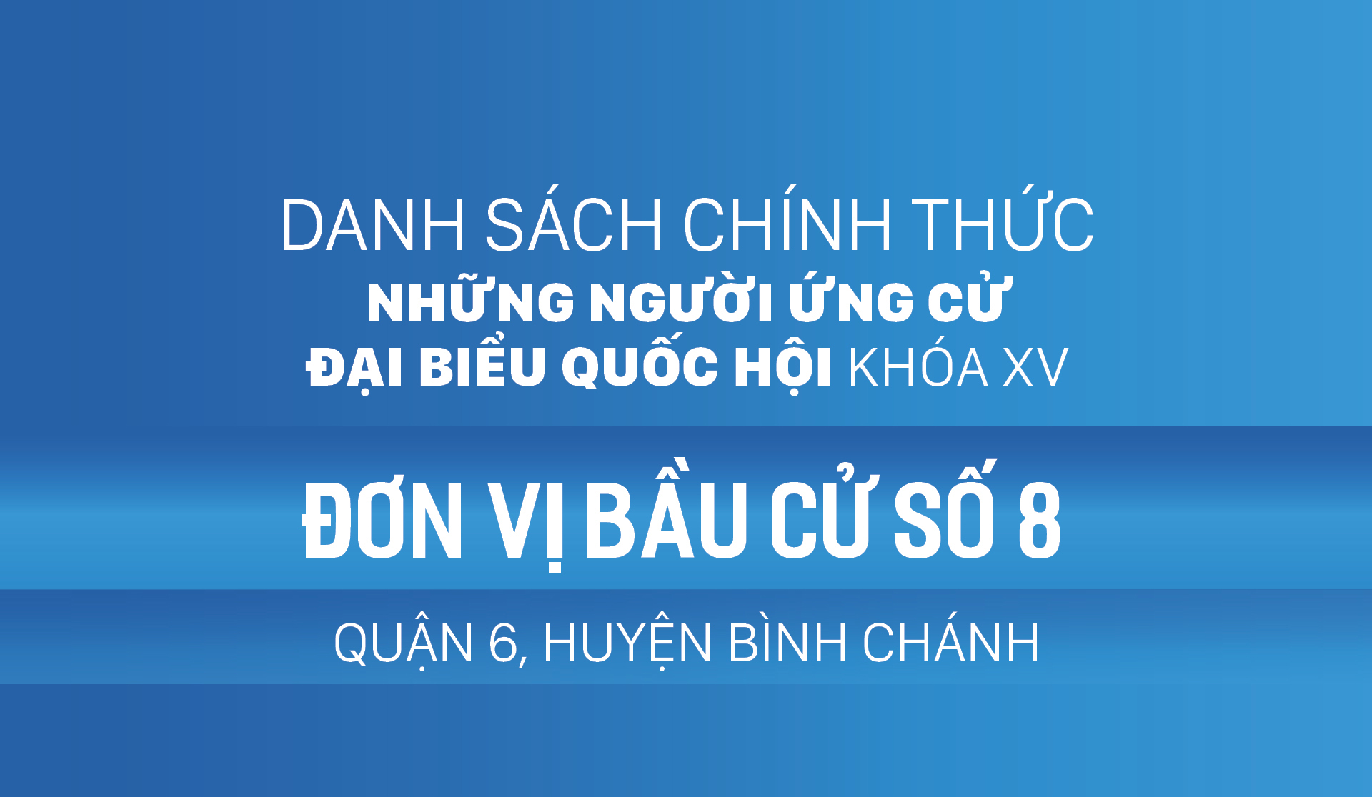 Đơn vị bầu cử số 8 (quận 6, huyện Bình Chánh)