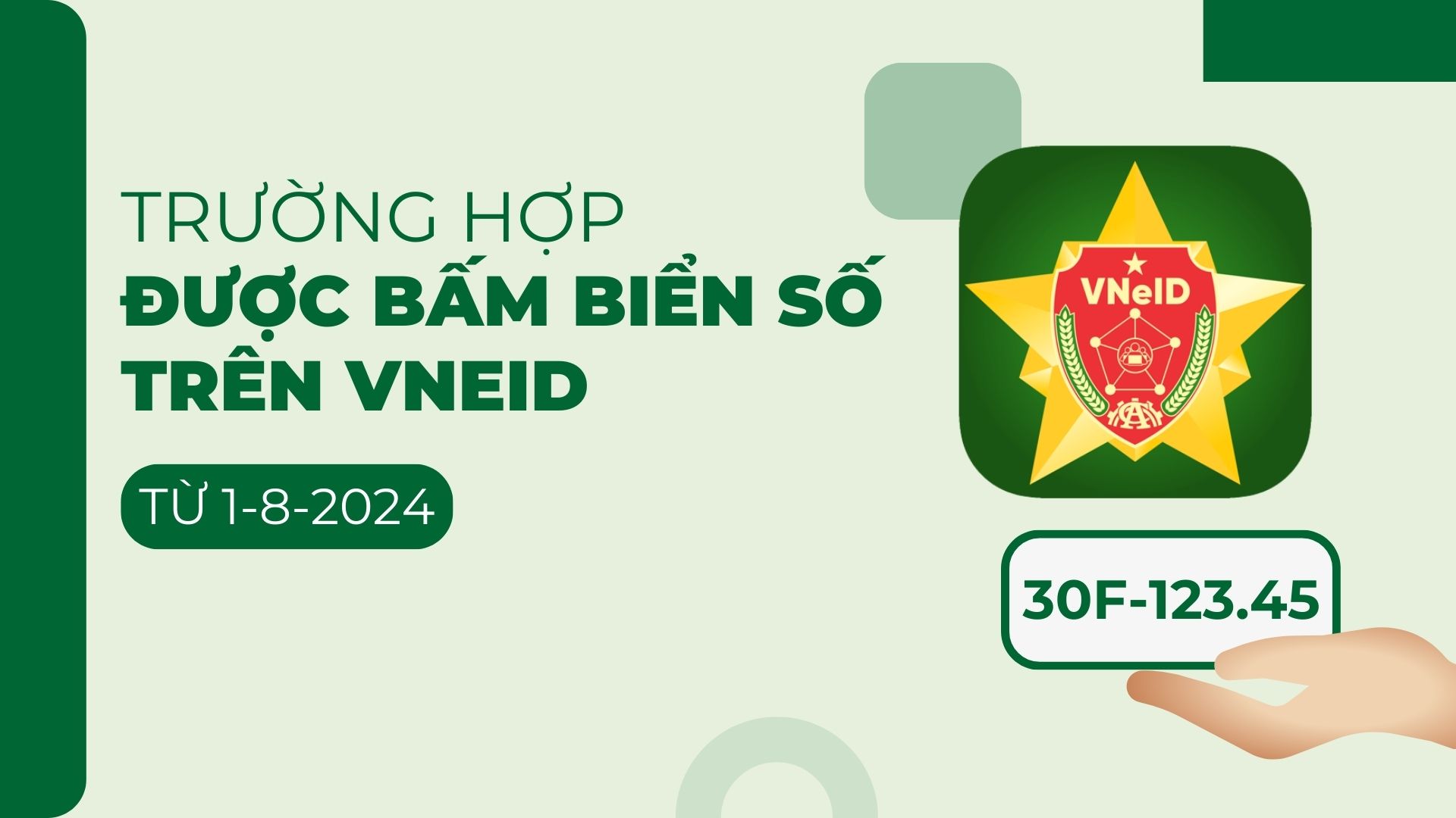 Trường hợp được bấm biển số trên VNeID từ 1-8-2024