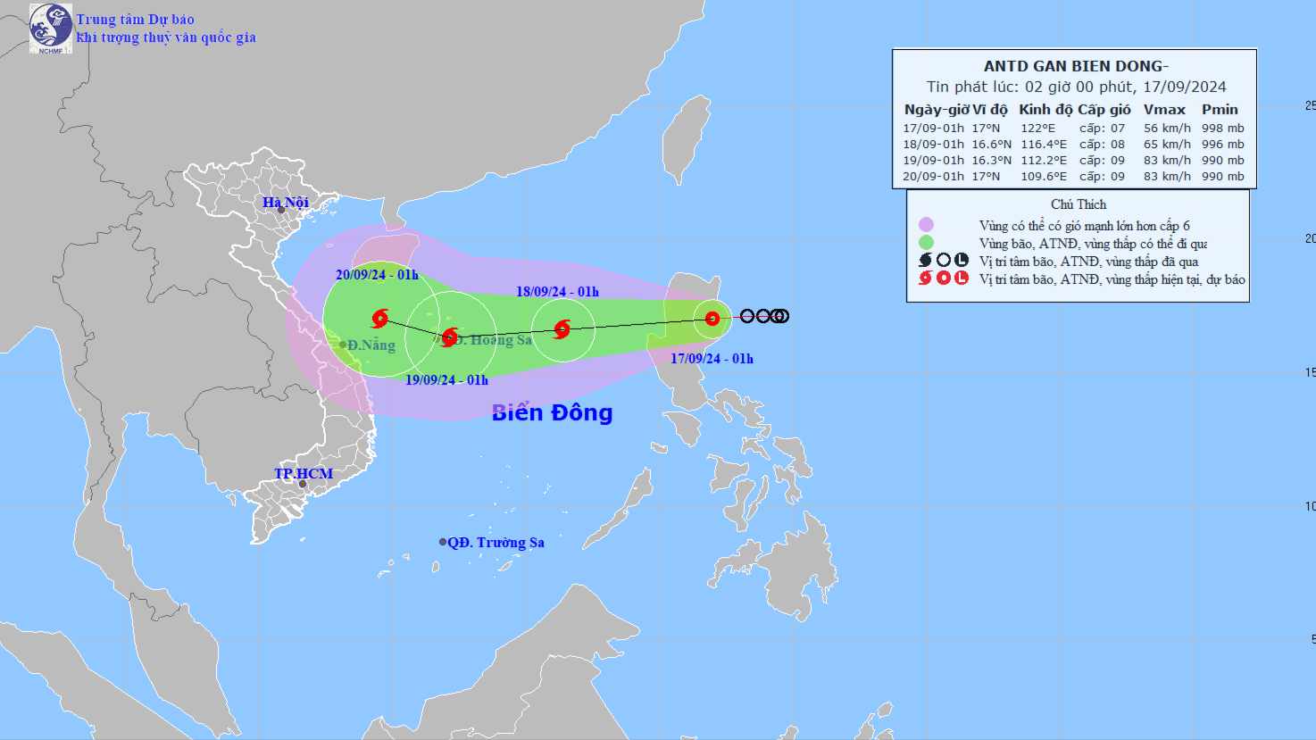 Bão số 4 nhiều khả năng đi vào miền Trung 