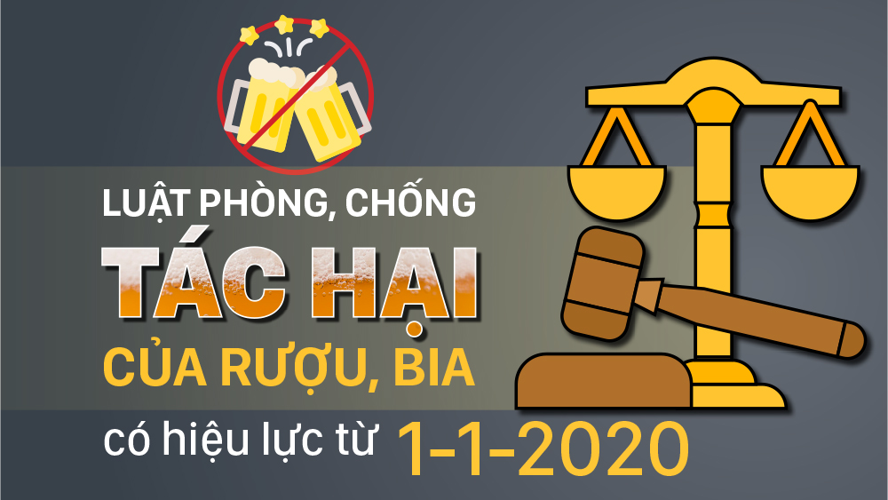 Luật Phòng, chống tác hại của rượu, bia có hiệu lực từ 1-1-2020