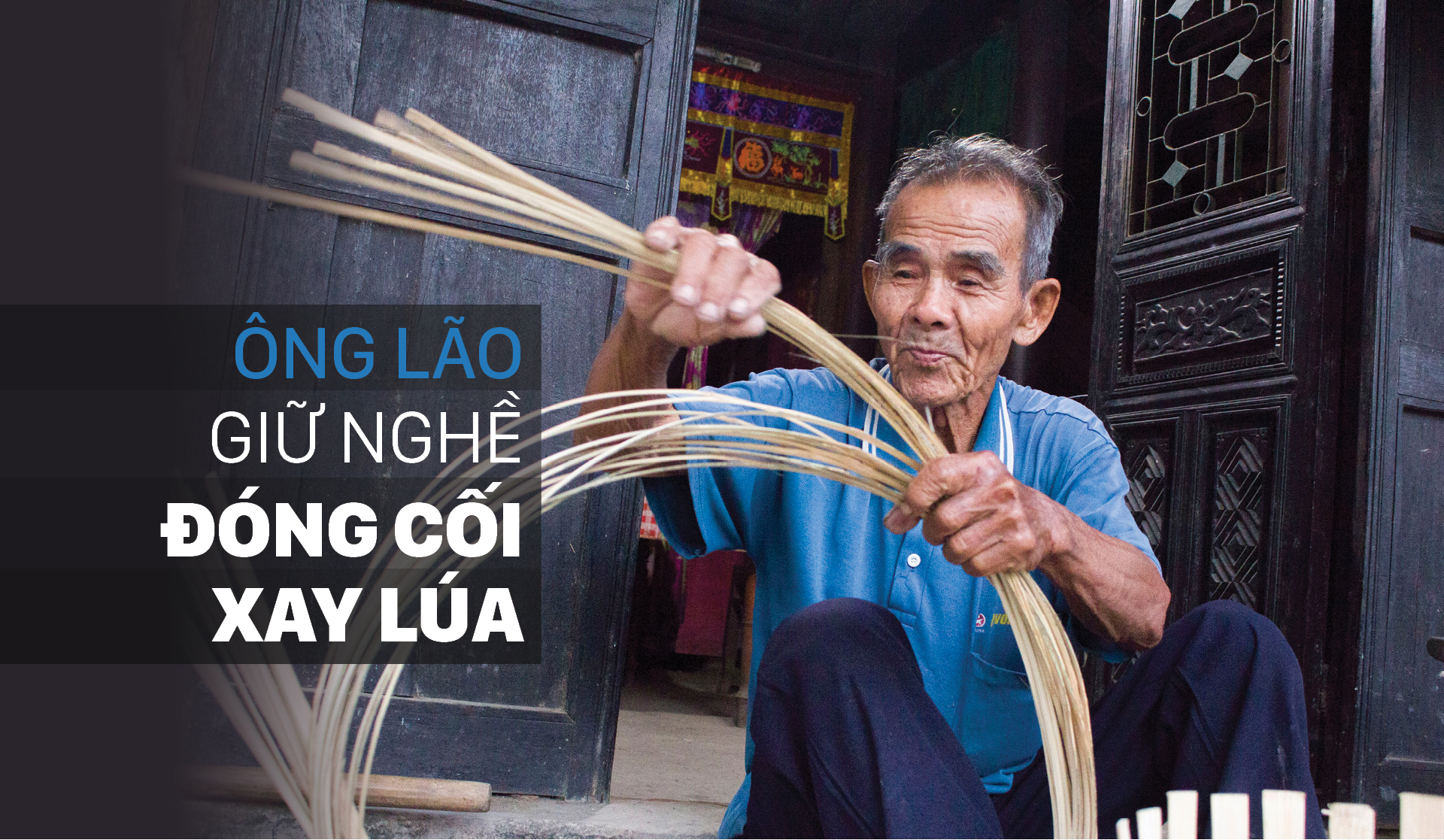 Ông lão giữ nghề đóng cối xay lúa