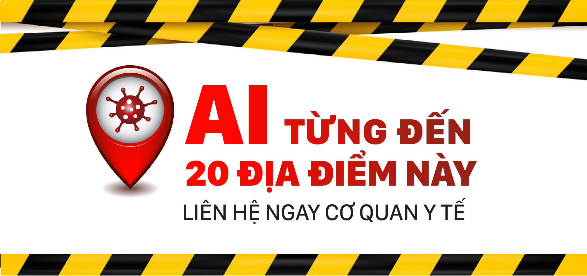 Ai từng đến 20 địa điểm này, liên hệ ngay cơ quan y tế