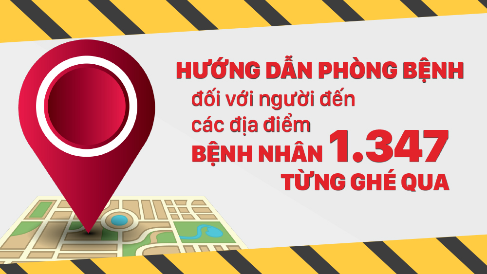 Hướng dẫn phòng bệnh đối với người đến các địa điểm bệnh nhân 1.347 từng ghé qua