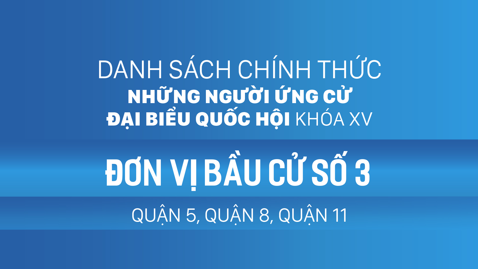 Đơn vị bầu cử số 3 (quận 5, quận 8, quận 11)