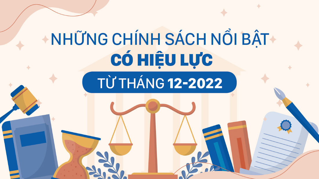 Những chính sách nổi bật, có hiệu lực từ tháng 12-2022