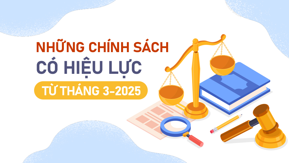 Những chính sách nổi bật, có hiệu lực từ tháng 3-2025